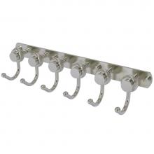 Allied Brass 920T-6-SN - Mercury Collection 6 Position Tie and Belt Rack with Twisted Accent