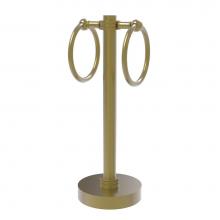Allied Brass 953D-SBR - Vanity Top 2 Towel Ring Guest Towel Holder with Dotted Accents