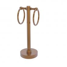 Allied Brass 953G-BBR - Vanity Top 2 Towel Ring Guest Towel Holder with Groovy Accents