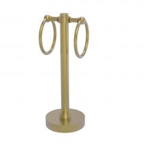 Allied Brass 953G-SBR - Vanity Top 2 Towel Ring Guest Towel Holder with Groovy Accents