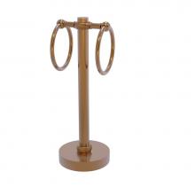 Allied Brass 953T-BBR - Vanity Top 2 Towel Ring Guest Towel Holder with Twisted Accents