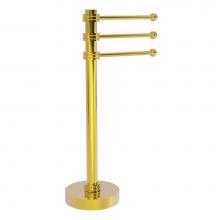 Allied Brass 973D-PB - Vanity Top 3 Swing Arm Guest Towel Holder with Dotted Accents