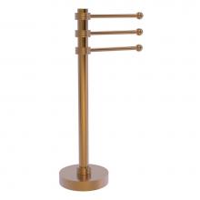 Allied Brass 973G-BBR - Vanity Top 3 Swing Arm Guest Towel Holder with Groovy Accents