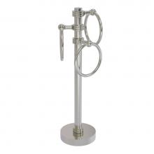 Allied Brass 983D-SN - Vanity Top 3 Towel Ring Guest Towel Holder with Dotted Accents