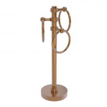 Allied Brass 983G-BBR - Vanity Top 3 Towel Ring Guest Towel Holder with Groovy Accents