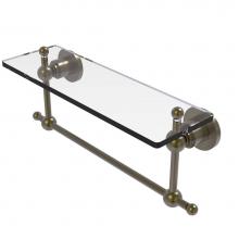 Allied Brass AP-1TB/16-ABR - Astor Place 16 Inch Glass Vanity Shelf with Integrated Towel Bar