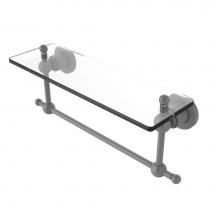 Allied Brass AP-1TB/16-GYM - Astor Place 16 Inch Glass Vanity Shelf with Integrated Towel Bar