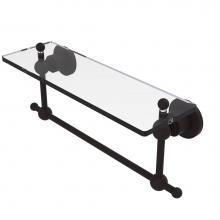 Allied Brass AP-1TB/16-ORB - Astor Place 16 Inch Glass Vanity Shelf with Integrated Towel Bar