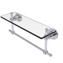Allied Brass AP-1TB/16-PC - Astor Place 16 Inch Glass Vanity Shelf with Integrated Towel Bar