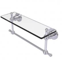 Allied Brass AP-1TB/16-SCH - Astor Place 16 Inch Glass Vanity Shelf with Integrated Towel Bar