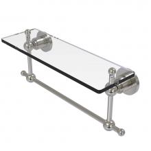 Allied Brass AP-1TB/16-SN - Astor Place 16 Inch Glass Vanity Shelf with Integrated Towel Bar
