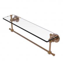 Allied Brass AP-1TB/22-BBR - Astor Place 22 Inch Glass Vanity Shelf with Integrated Towel Bar