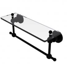 Allied Brass AP-1TB/22-BKM - Astor Place 22 Inch Glass Vanity Shelf with Integrated Towel Bar