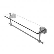 Allied Brass AP-1TB/22-GYM - Astor Place 22 Inch Glass Vanity Shelf with Integrated Towel Bar