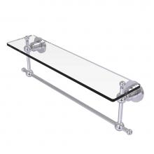 Allied Brass AP-1TB/22-SCH - Astor Place 22 Inch Glass Vanity Shelf with Integrated Towel Bar