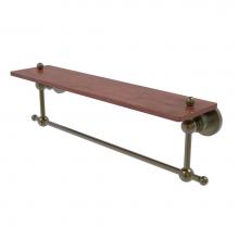 Allied Brass AP-1TB-22-IRW-ABR - Astor Place Collection 22 Inch Solid IPE Ironwood Shelf with Integrated Towel Bar