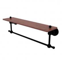 Allied Brass AP-1TB-22-IRW-BKM - Astor Place Collection 22 Inch Solid IPE Ironwood Shelf with Integrated Towel Bar