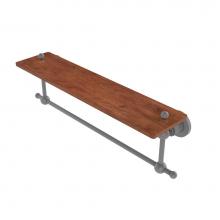 Allied Brass AP-1TB-22-IRW-GYM - Astor Place Collection 22 Inch Solid IPE Ironwood Shelf with Integrated Towel Bar