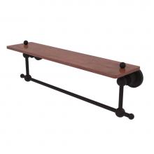 Allied Brass AP-1TB-22-IRW-ORB - Astor Place Collection 22 Inch Solid IPE Ironwood Shelf with Integrated Towel Bar