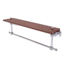 Allied Brass AP-1TB-22-IRW-PC - Astor Place Collection 22 Inch Solid IPE Ironwood Shelf with Integrated Towel Bar