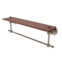 Allied Brass AP-1TB-22-IRW-PEW - Astor Place Collection 22 Inch Solid IPE Ironwood Shelf with Integrated Towel Bar