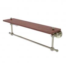 Allied Brass AP-1TB-22-IRW-PNI - Astor Place Collection 22 Inch Solid IPE Ironwood Shelf with Integrated Towel Bar