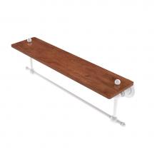 Allied Brass AP-1TB-22-IRW-WHM - Astor Place Collection 22 Inch Solid IPE Ironwood Shelf with Integrated Towel Bar