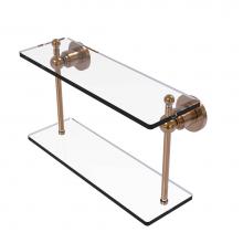 Allied Brass AP-2/16-BBR - Astor Place Collection 16 Inch Two Tiered Glass Shelf