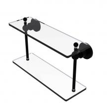 Allied Brass AP-2/16-BKM - Astor Place Collection 16 Inch Two Tiered Glass Shelf