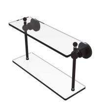 Allied Brass AP-2/16-ORB - Astor Place Collection 16 Inch Two Tiered Glass Shelf