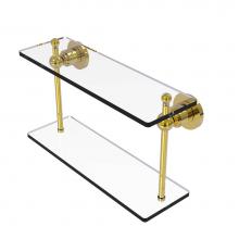 Allied Brass AP-2/16-PB - Astor Place Collection 16 Inch Two Tiered Glass Shelf