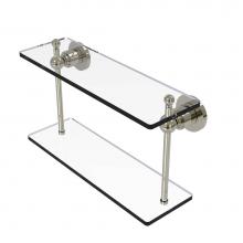 Allied Brass AP-2/16-PNI - Astor Place Collection 16 Inch Two Tiered Glass Shelf