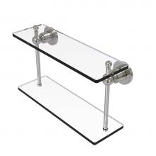 Allied Brass AP-2/16-SN - Astor Place Collection 16 Inch Two Tiered Glass Shelf