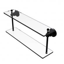 Allied Brass AP-2/22-BKM - Astor Place Collection 22 Inch Two Tiered Glass Shelf