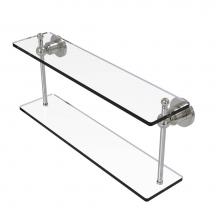 Allied Brass AP-2/22-SN - Astor Place Collection 22 Inch Two Tiered Glass Shelf