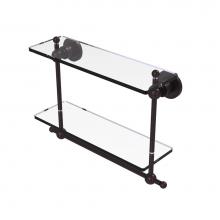 Allied Brass AP-2TB/16-ABZ - Astor Place Collection 16 Inch Two Tiered Glass Shelf with Integrated Towel Bar