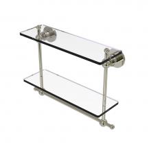 Allied Brass AP-2TB/16-PNI - Astor Place Collection 16 Inch Two Tiered Glass Shelf with Integrated Towel Bar