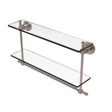 Allied Brass AP-2TB/22-PEW - Astor Place Collection 22 Inch Two Tiered Glass Shelf with Integrated Towel Bar