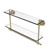 Allied Brass AP-2TB/22-SBR - Astor Place Collection 22 Inch Two Tiered Glass Shelf with Integrated Towel Bar