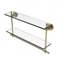 Allied Brass AP-2TB/22-UNL - Astor Place Collection 22 Inch Two Tiered Glass Shelf with Integrated Towel Bar