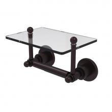 Allied Brass AP-GLT-24-ABZ - Astor Place Collection Two Post Toilet Tissue Holder with Glass Shelf