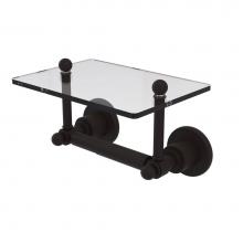 Allied Brass AP-GLT-24-ORB - Astor Place Collection Two Post Toilet Tissue Holder with Glass Shelf