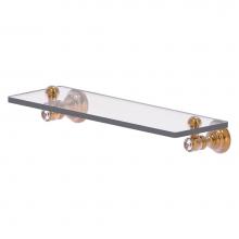 Allied Brass CC-1-16-BBR - Carolina Crystal Collection 16 Inch Glass Shelf - Brushed Bronze