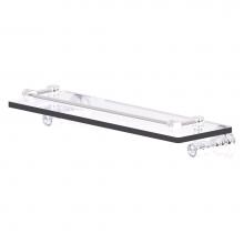 Allied Brass CC-1-16-GAL-PC - Carolina Crystal Collection 16 Inch Glass Shelf with Gallery Rail - Polished Chrome