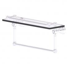 Allied Brass CC-1-16-TB-GAL-SCH - Carolina Crystal Collection 16 Inch Gallery Glass Shelf with Towel Bar - Satin Chrome