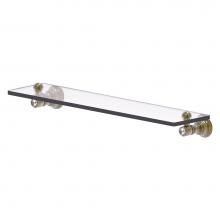 Allied Brass CC-1-22-ABR - Carolina Crystal Collection 22 Inch Glass Shelf - Antique Brass