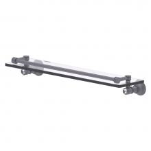 Allied Brass CC-1-22-GAL-GYM - Carolina Crystal Collection 22 Inch Glass Shelf with Gallery Rail - Matte Gray