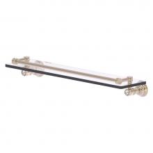 Allied Brass CC-1-22-GAL-PEW - Carolina Crystal Collection 22 Inch Glass Shelf with Gallery Rail - Antique Pewter