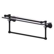 Allied Brass CC-1-22-TB-GAL-BKM - Carolina Crystal Collection 22 Inch Gallery Glass Shelf with Towel Bar - Matte Black