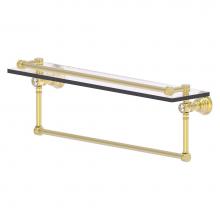 Allied Brass CC-1-22-TB-GAL-SBR - Carolina Crystal Collection 22 Inch Gallery Glass Shelf with Towel Bar - Satin Brass